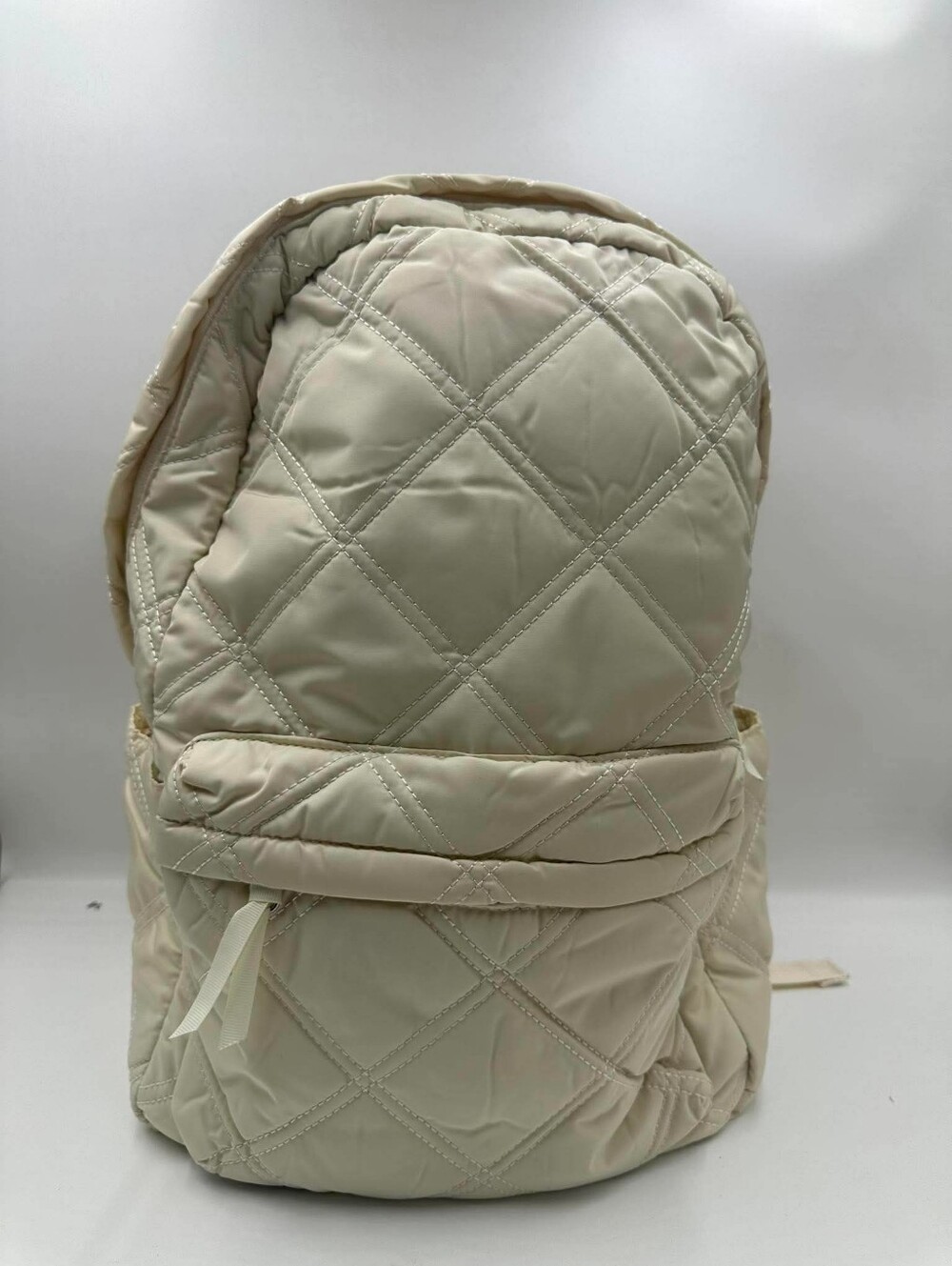 Quilted Cream Women's Backpack - Lightweight Everyday Bag